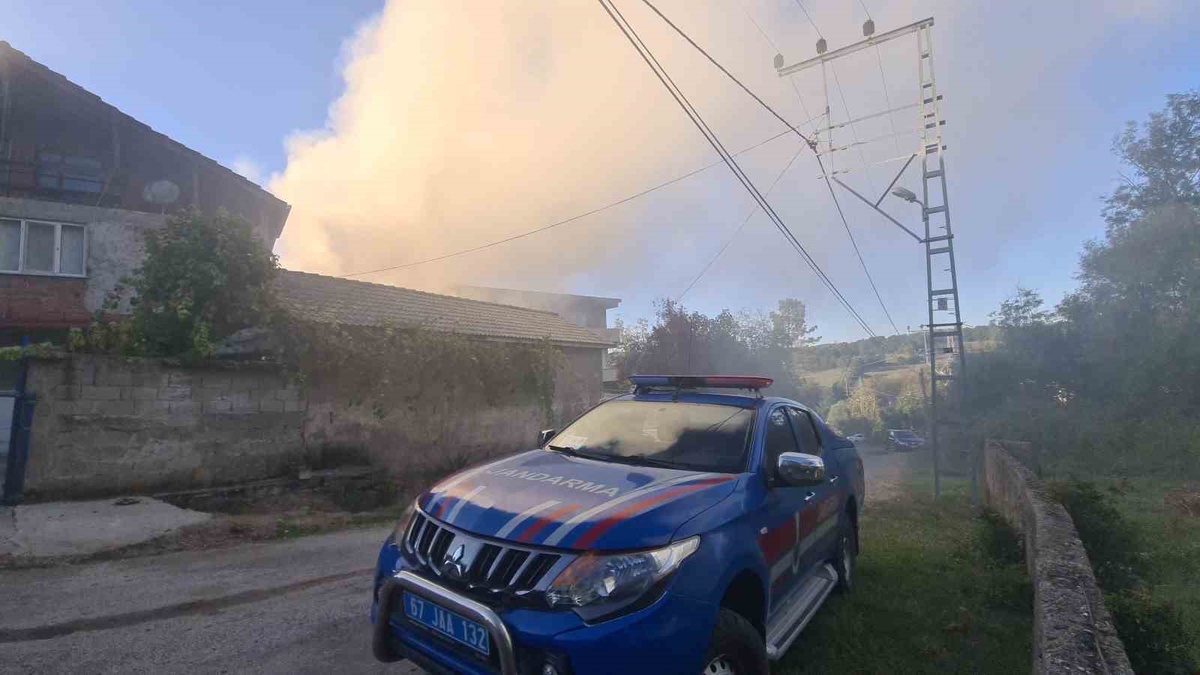 Çaycuma\'da Odunluk Yangını