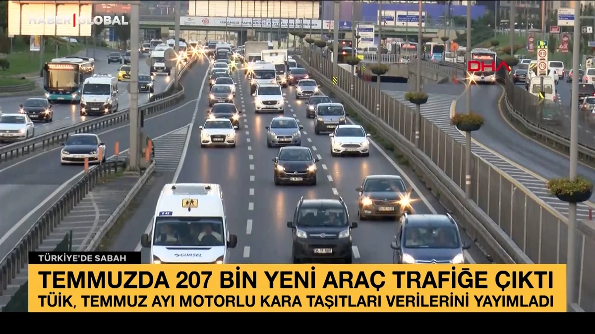 Temmuzda 207 Bin Taşıt Kaydedildi