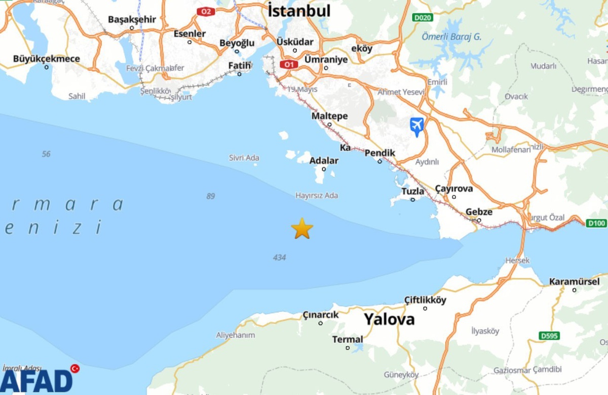 İstanbul Adalar\'da 3.2 Büyüklüğünde Deprem