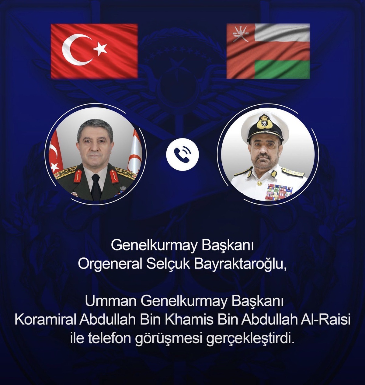 Türk ve Umman Genelkurmay Başkanları Görüştü