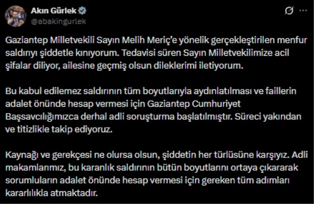 Yeni Parti Gaziantep Milletvekili Melih Meriç'e bıçaklı saldırı! Hastaneye kaldırıldı