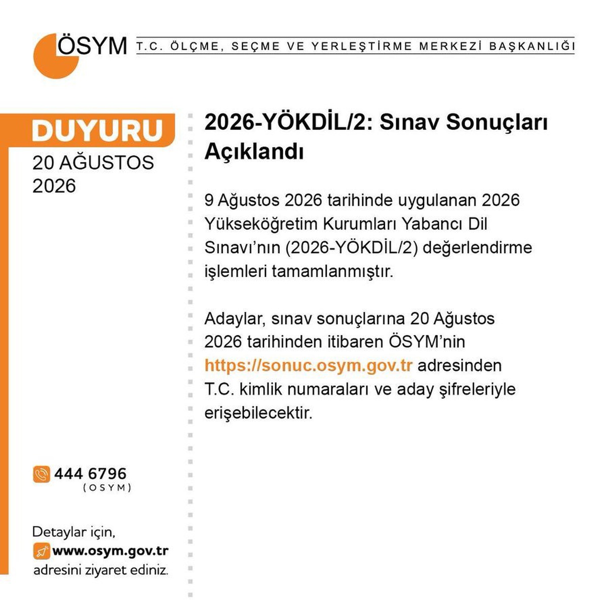 2026 YÖKDİL Sonuçları Açıklandı