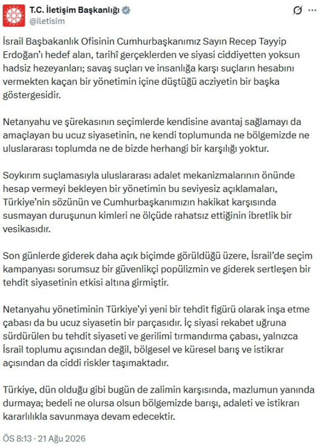 Netanyahu'dan küstah açıklama! Türkiye'den peş peşe sert tepkiler