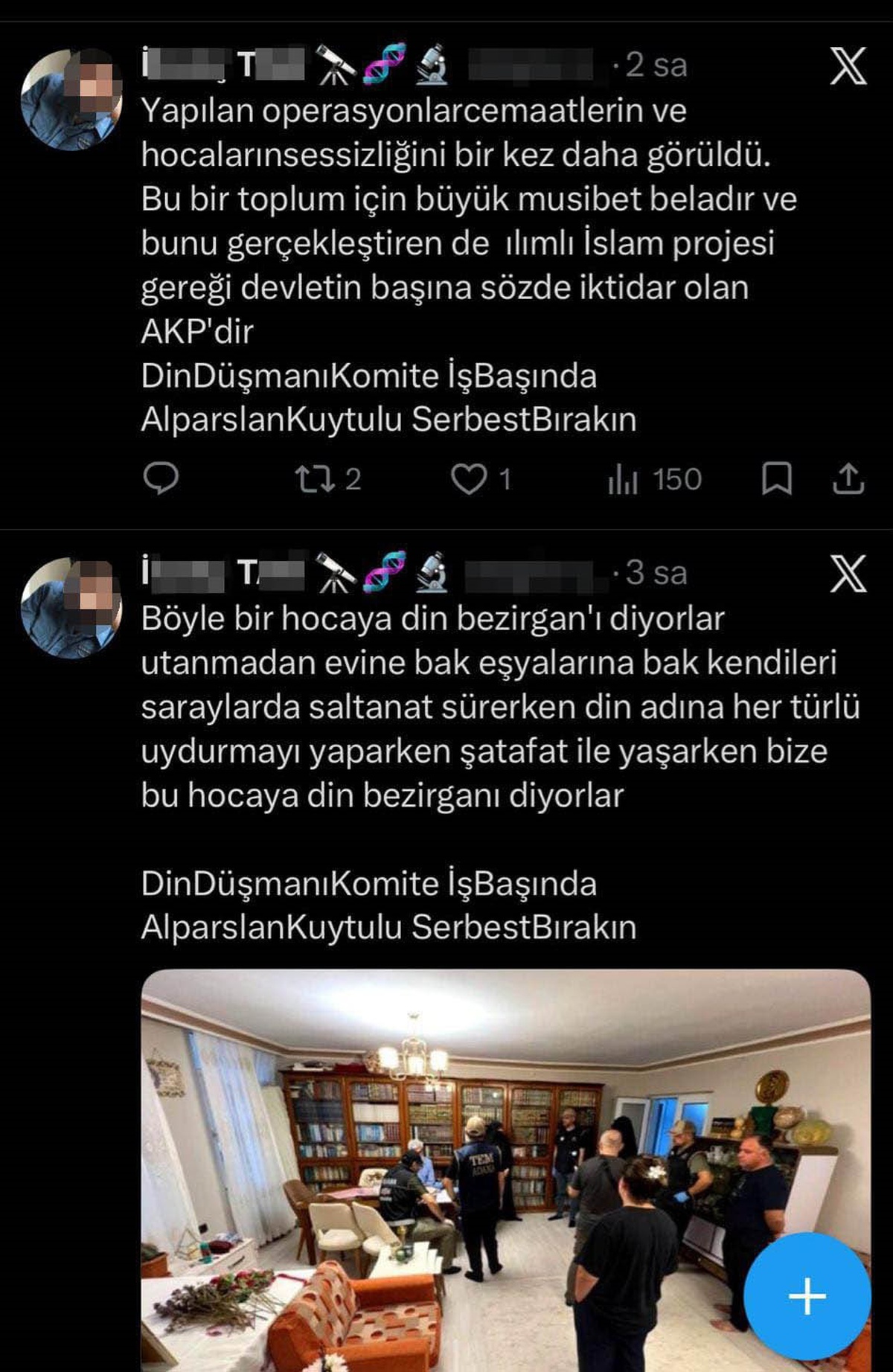 "Alparslan Kuytul Suç Örgütü" operasyonuyla ilgili provokatif paylaşım yapan öğretmene soruşturma