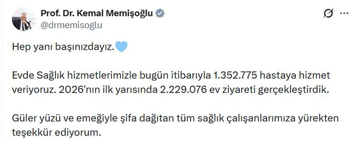 Evde Sağlık Hizmetleri 1.3 Milyon Hastaya Ulaşıyor