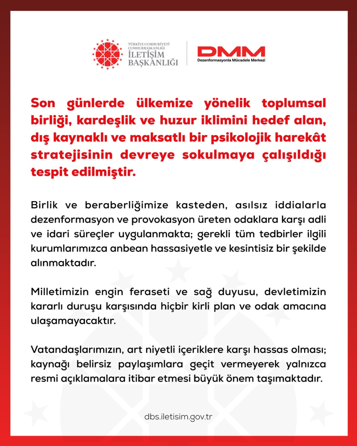 Dış Kaynaklı Psikolojik Harekata Dikkat!