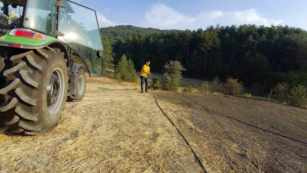 Mudurnu'da Anız Yangını Kontrol Altına Alındı