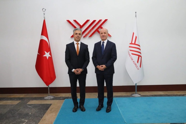 YÖK Başkanı Özvar, EBYÜ Rektörü Kuyrukluyıldız'ı Ziyaret Etti