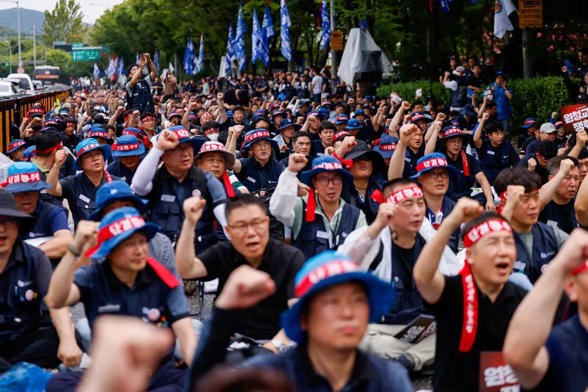 Hyundai İşçileri Protesto Düzenledi