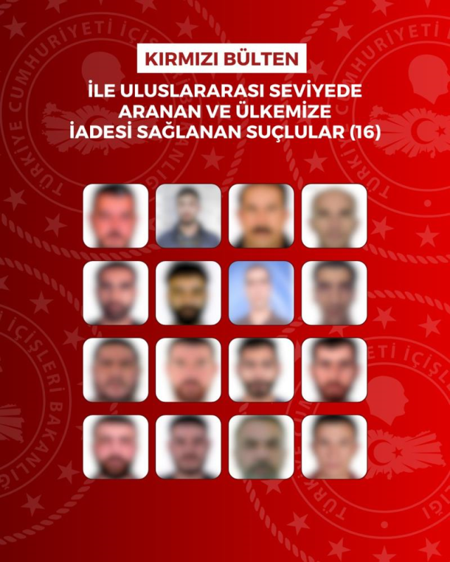 Kırmızı bültenle aranan 16, ulusal seviyede aranan 44 suçlu Türkiye’ye getirildi