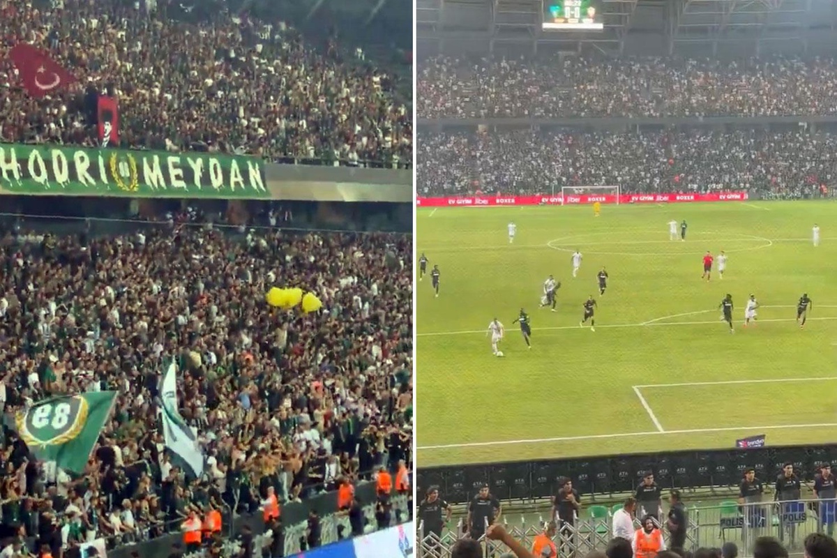 Kocaelispor-Amedspor maçında tribünler geceye damga vurdu