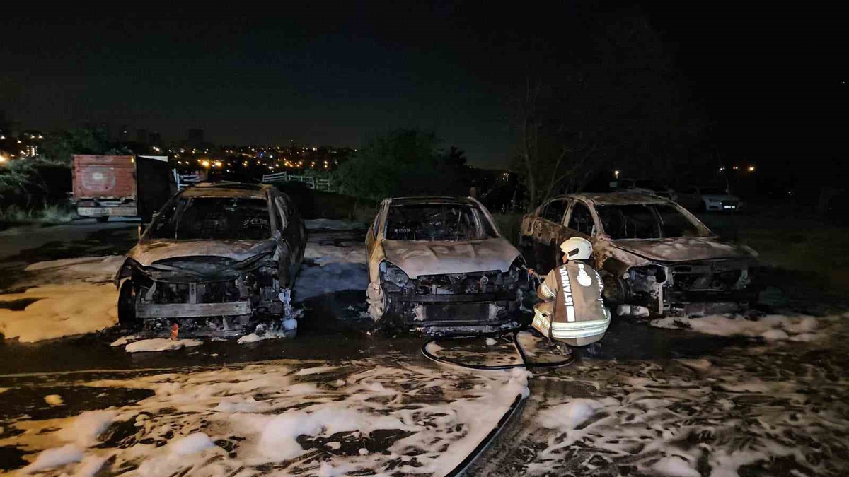 Avcılar'da oto galeride yangın: 3 araç kül oldu