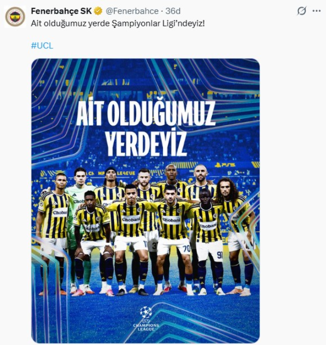 Lyon maçı biter bitmez Fenerbahçe'den flaş paylaşımlar