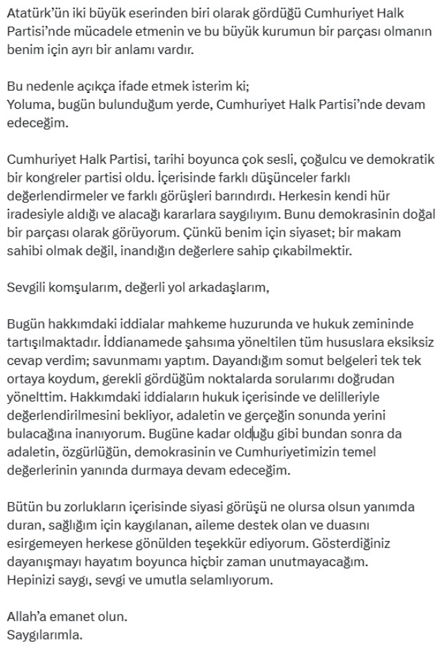 Mehmet Murat Çalık CHP'de kalacak