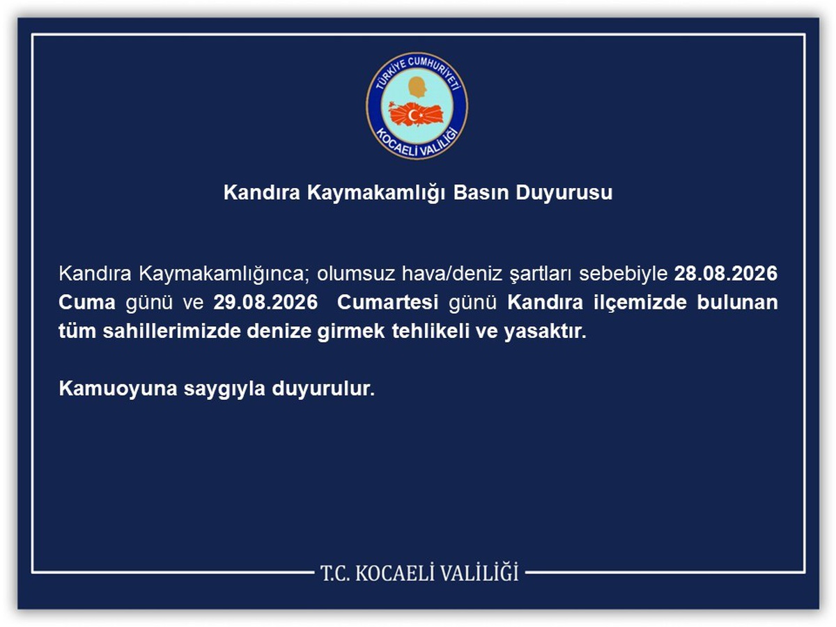 Kandıra'da Denize Girişler Yasaklandı