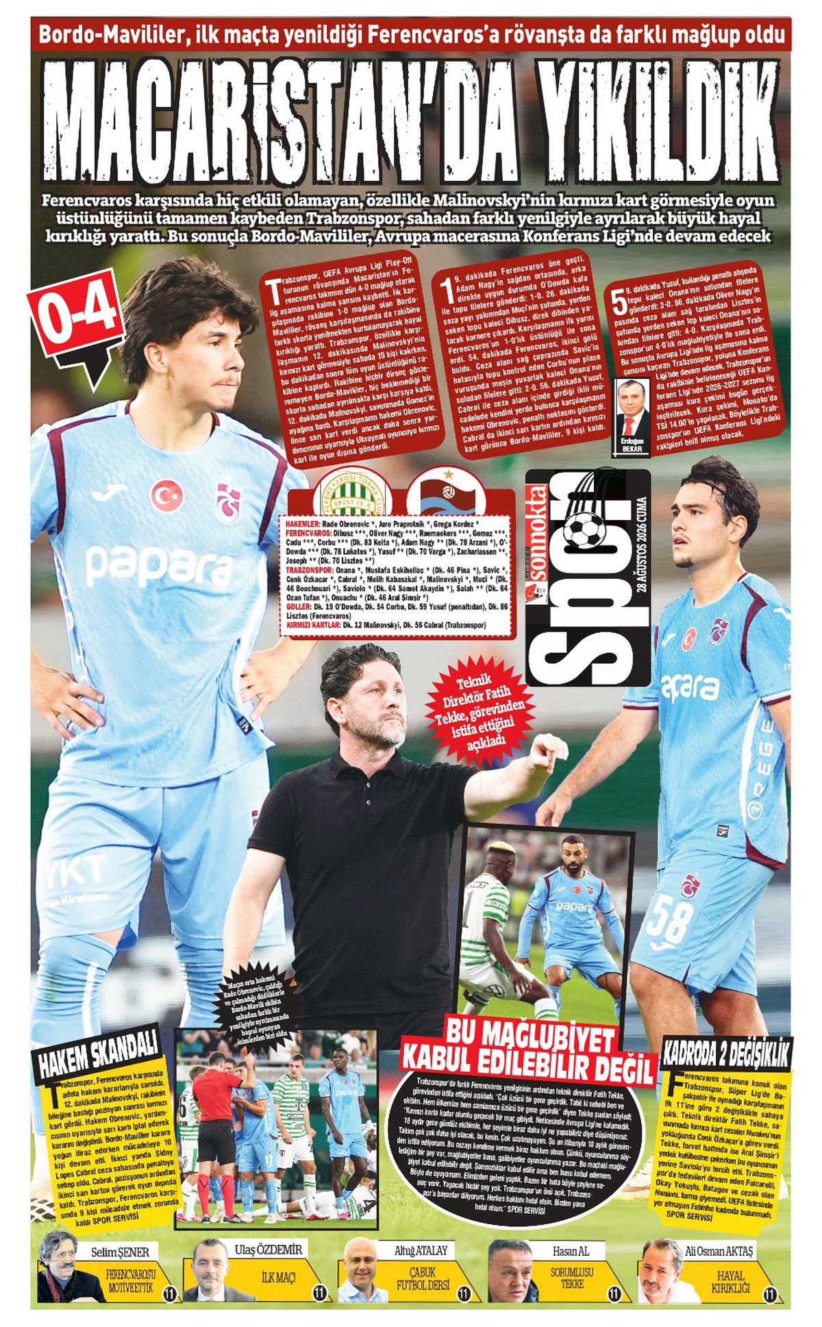 Trabzonspor Avrupa Ligi'ne Veda Etti