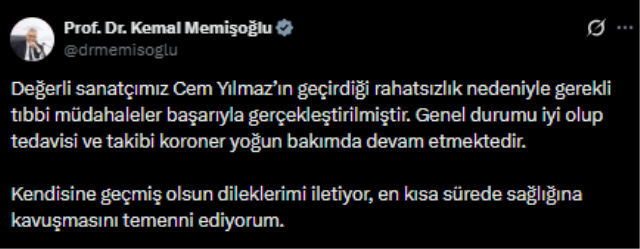 Hastaneye kaldırılan Cem Yılmaz’ın son durumunu ağabeyi Can Yılmaz açıkladı