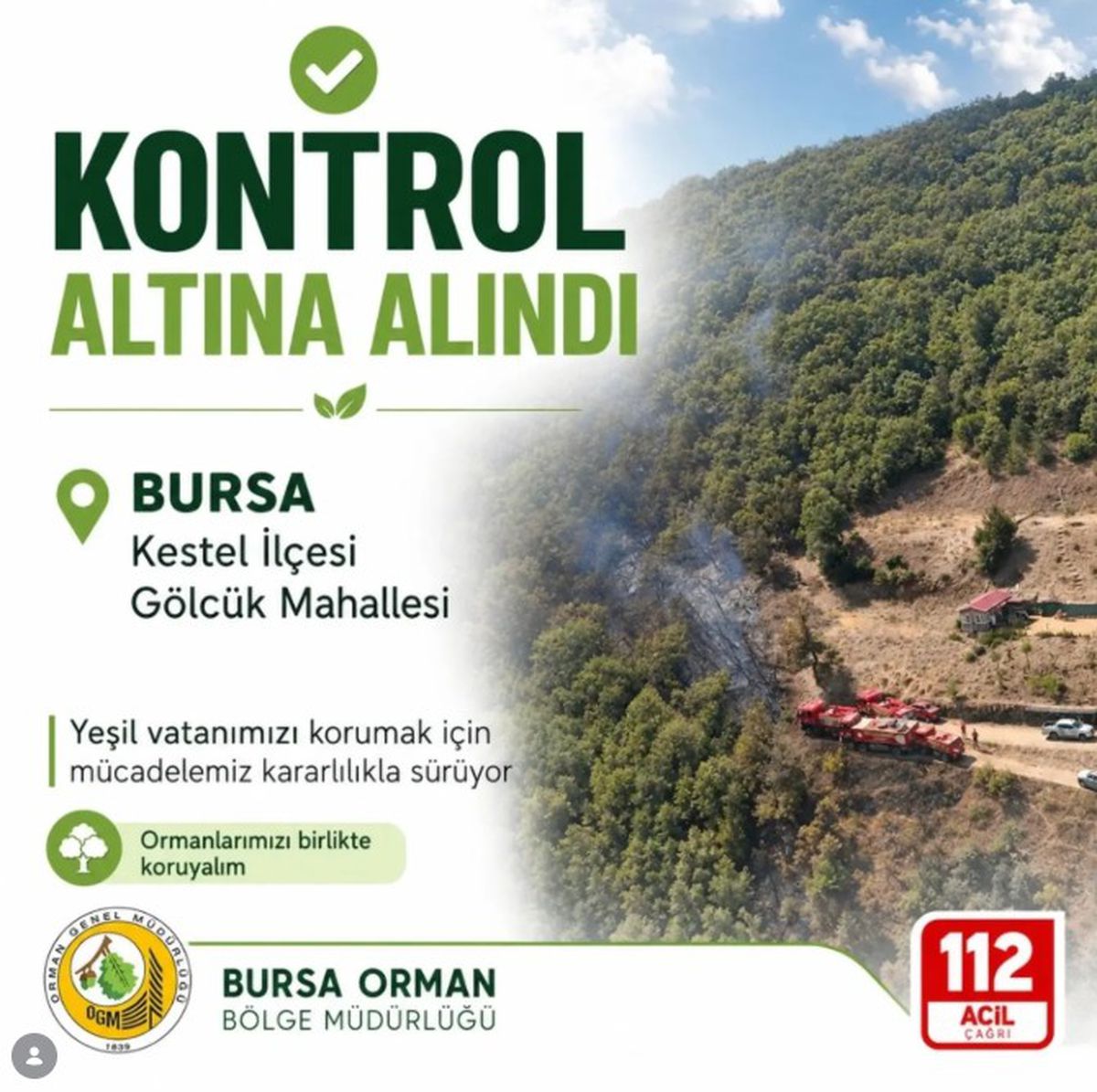 Kestel'deki Yangın Kontrol Altına Alındı