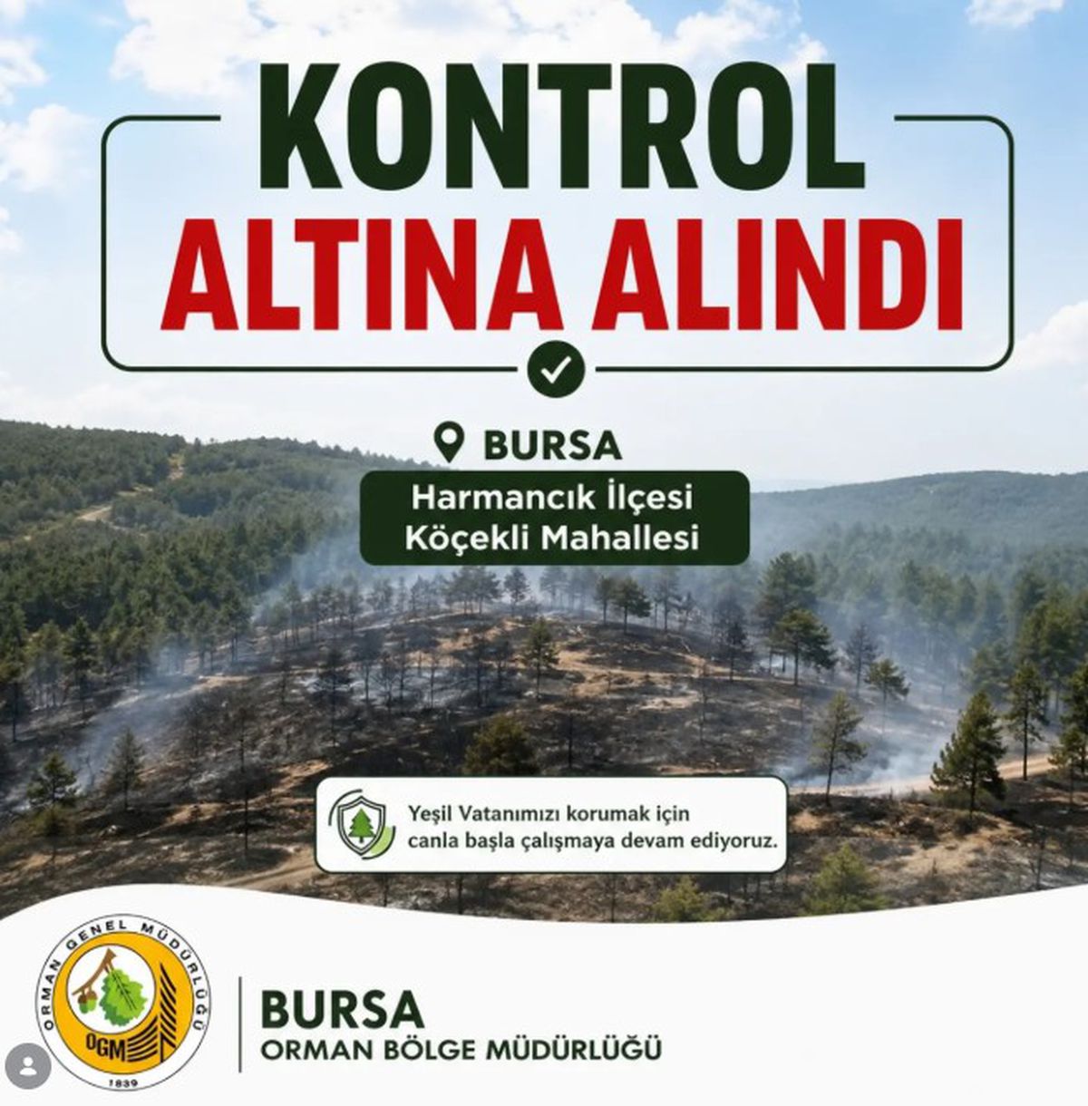 Harmancık'ta Yangın Kontrol Altına Alındı