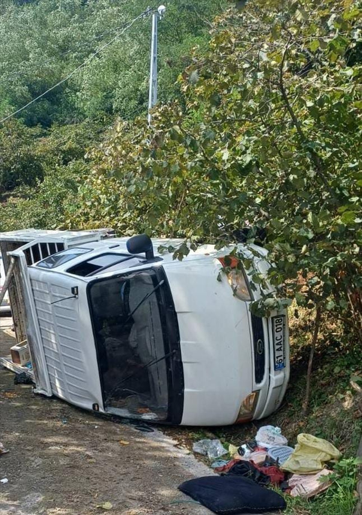 Bulancak\'ta Fındık İşçilerini Taşıyan Kamyonet Devrildi