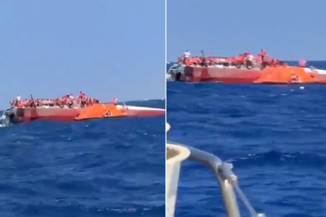 Girne açıklarında alabora olan gemiden dehşet verici görüntüler: Batıyoruz...