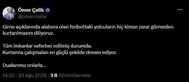 Girne Açıklarında Feribot Kurtarma Çalışmaları