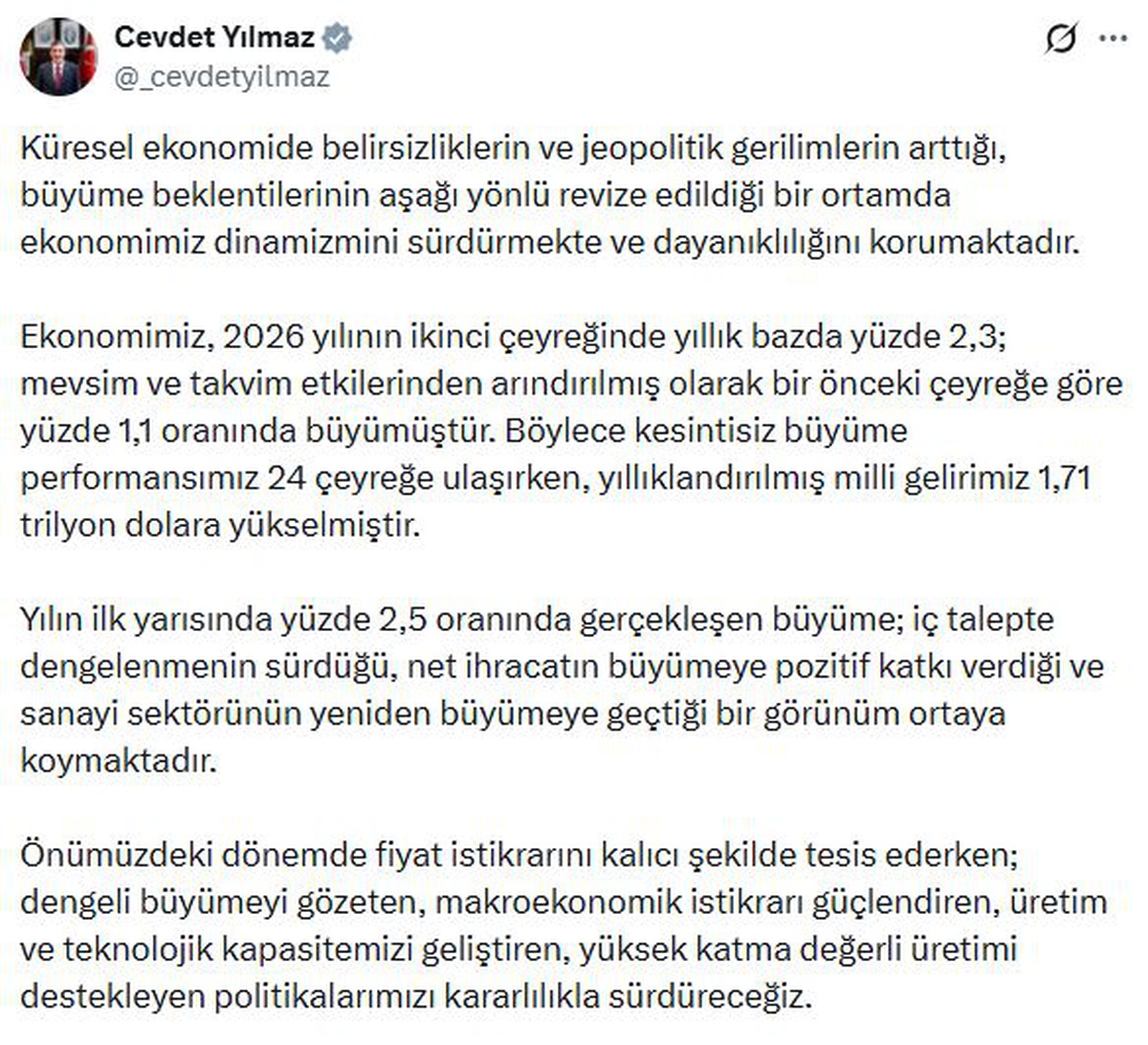 Türkiye Ekonomisi Büyümeye Devam Ediyor