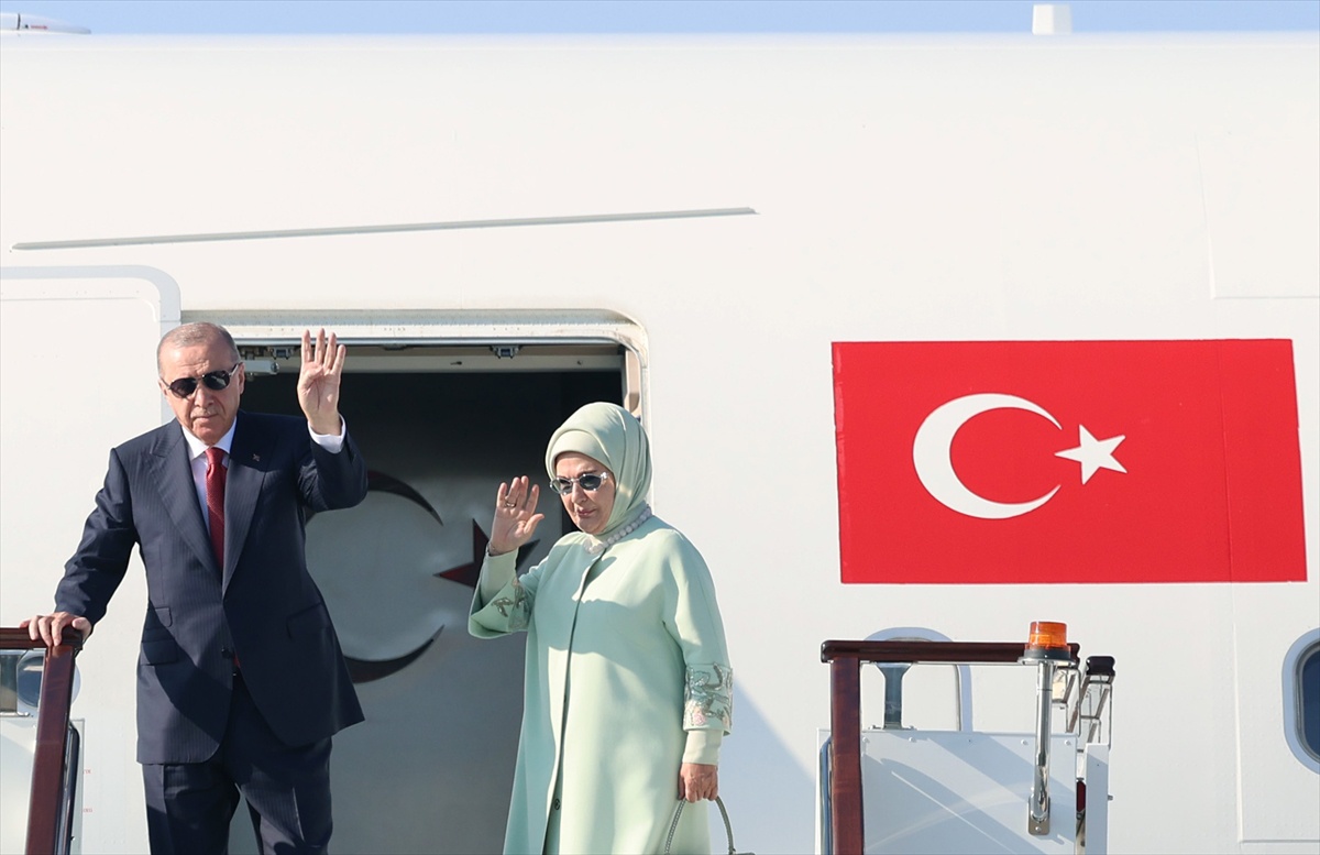 Erdoğan Bişkek'te ŞİÖ Zirvesi'ne Katılmak Üzere Yola Çıktı