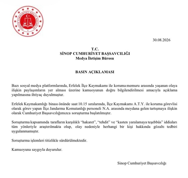Kaymakam ile Koruma Görevlisi Arasındaki Tartışmaya Soruşturma