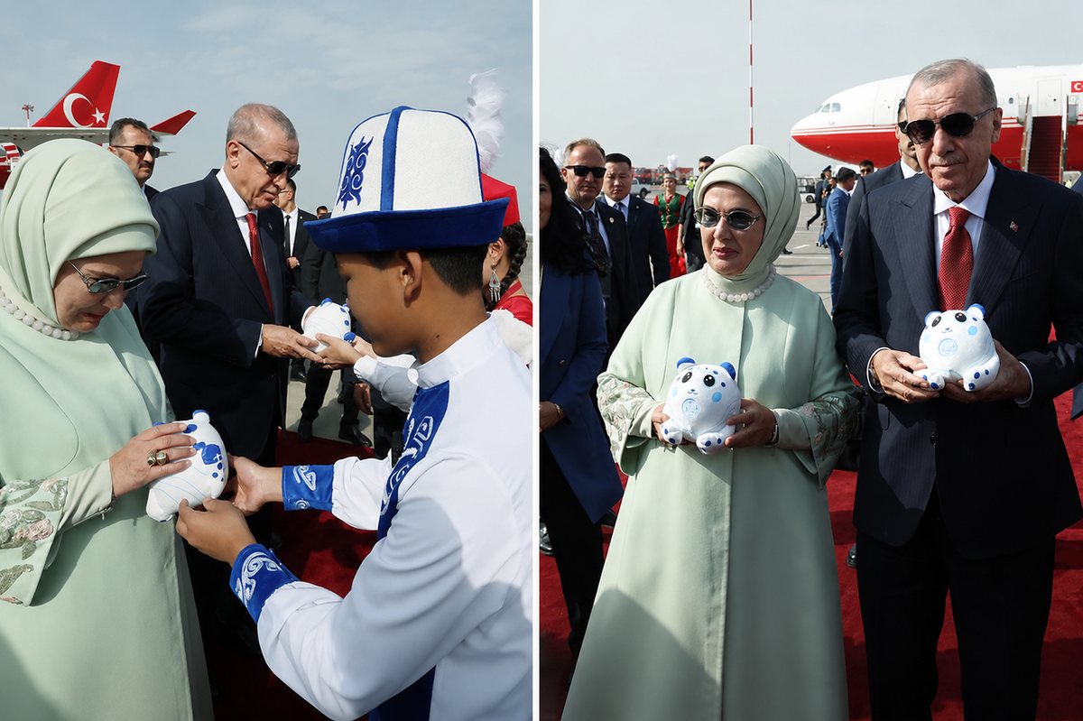 Erdoğan çiftine Kırgızistan\'da asalet ve gücün sembolü hediye edildi