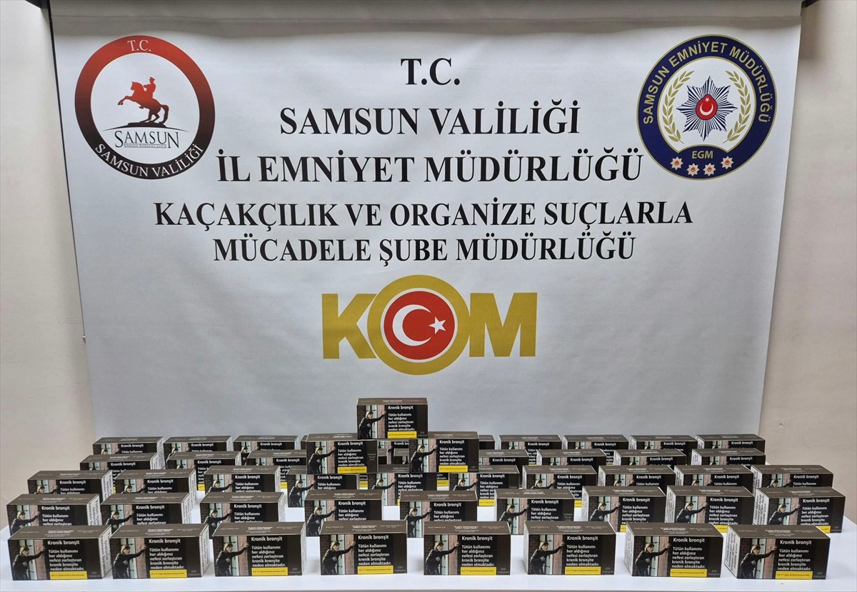 Samsun\'un İlkadım ilçesindeki kaçakçılık operasyonunda 10 bin doldurulmuş makaron ele geçirildi