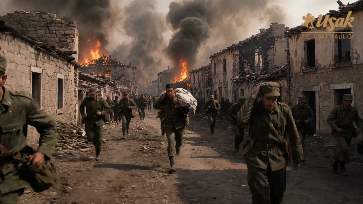 Uşak'ın Kurtuluşunun 104. Yılında Hazırlanan Filmde Atatürk'ün Takmak Köyü'ndeki Tarihi Emri Canlandırıldı