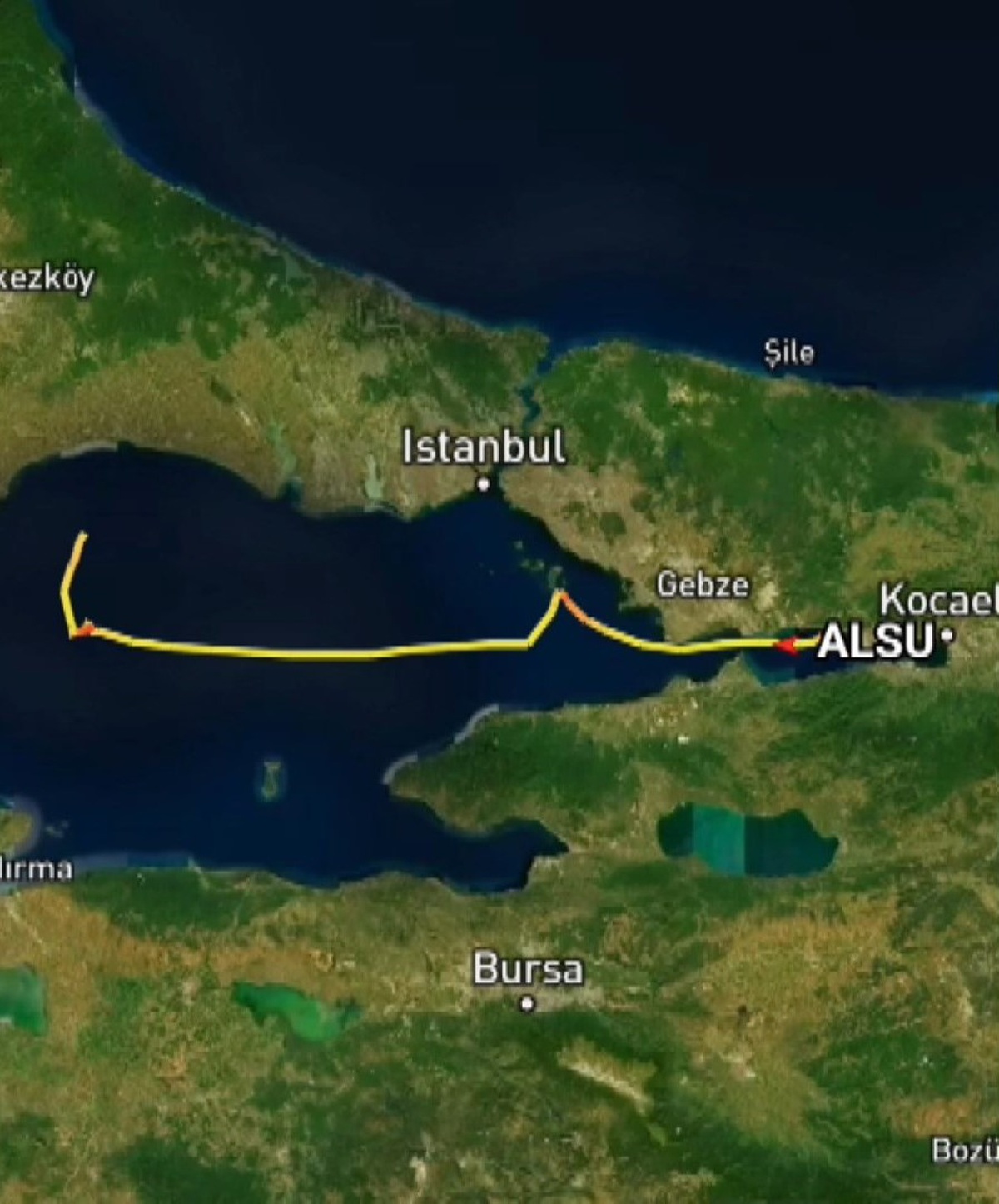 Silivri'de gemi çarpışmasının radar görüntüleri Alsu'nun manevrasını gösterdi