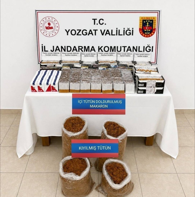 Yozgat'ta iki ilçede kaçak tütün operasyonunda 12 bin makaron ele geçirildi