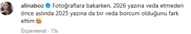Alina Boz yeni hayatın sinyalini verdi: Yeni başlangıçlara