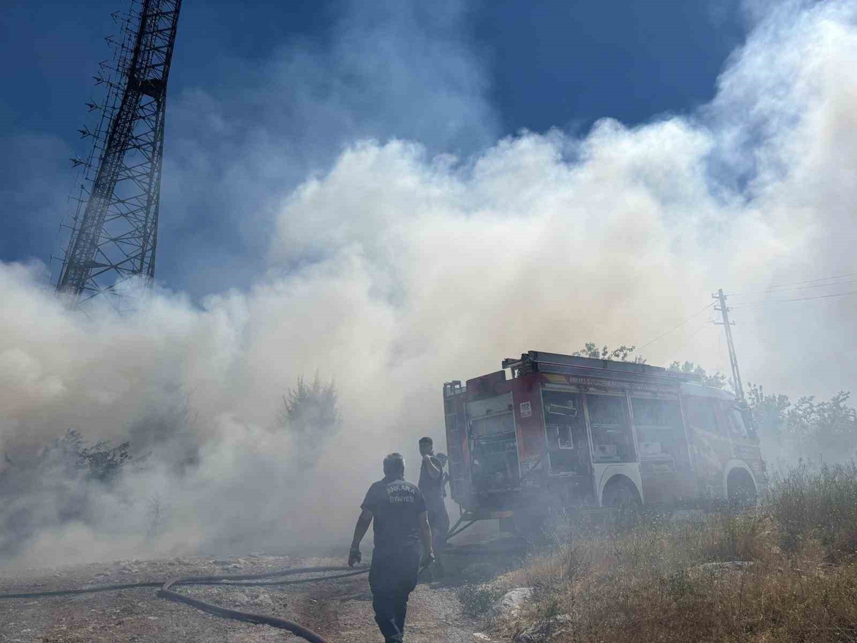 Çankaya'da otluk yangın kontrol altına alındı