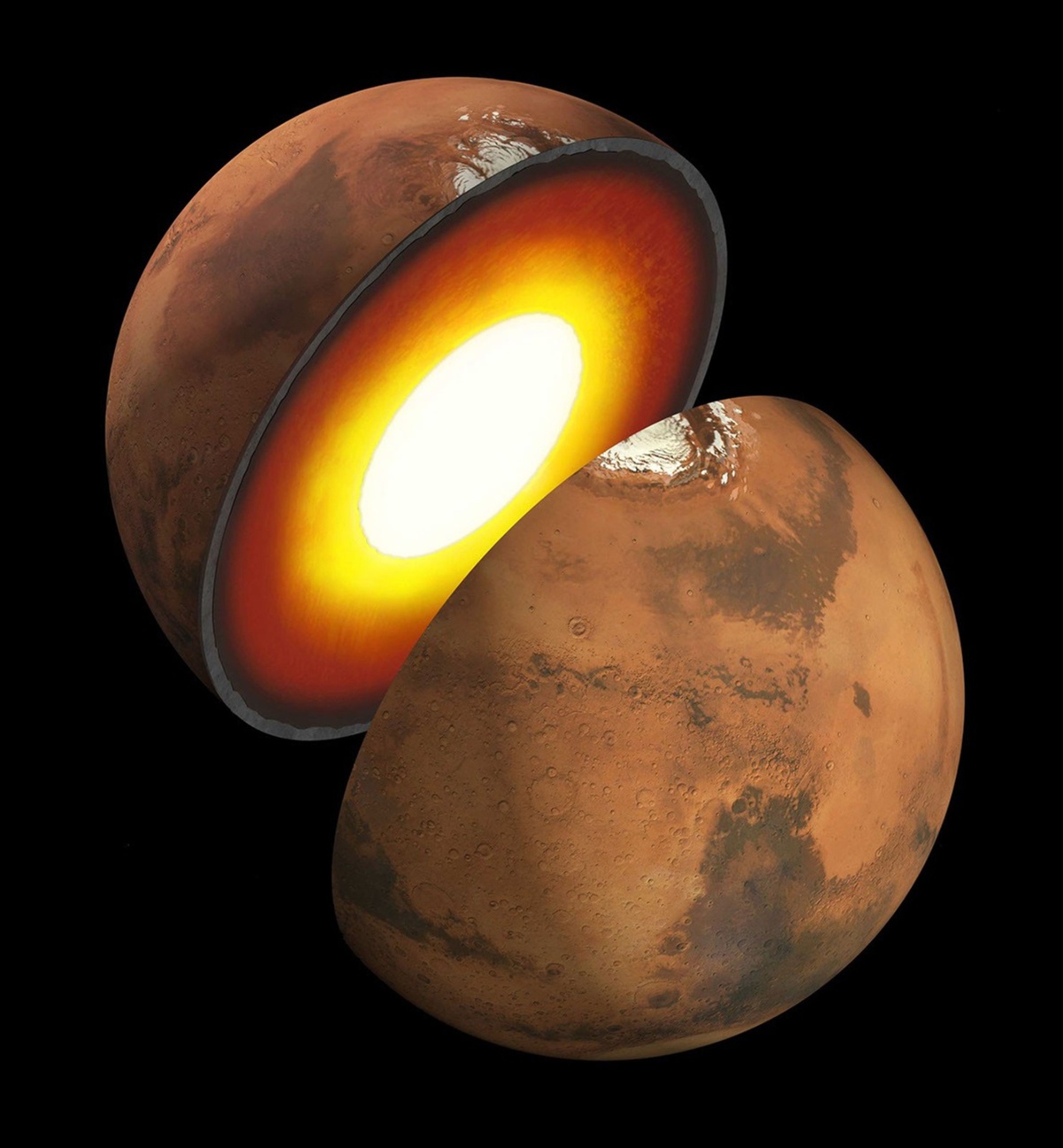 Mars'ın güney yarım küresi kuzeyden 400 derece daha sıcak çıktı