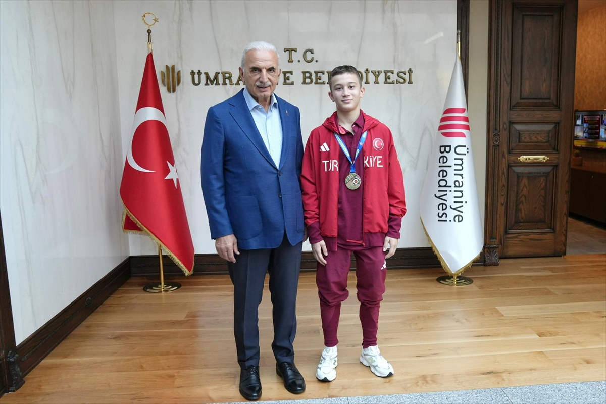 Ümraniye Belediye Başkanı Yıldırım, Avrupa şampiyonu judocu Yüksel\'i makamında ağırladı