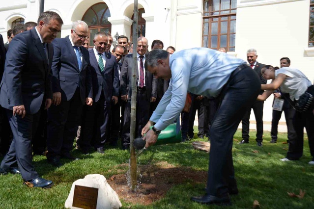 İçişleri Bakanı Mustafa Çiftçi Bilecik ziyaretinde çınar fidanı dikti