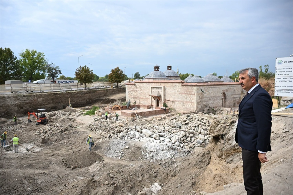 Edirne'de 600 yıllık Gazimihal Hamamı'nın restorasyonunda sona gelindi