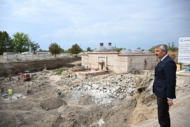 Edirne'de 600 yıllık Gazimihal Hamamı'nın restorasyonunda sona gelindi