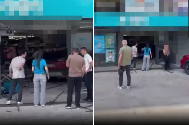 İzmit'te kontrolden çıkan otomobil markete daldı! Çalışanlar ile müşteriler dehşeti yaşadı