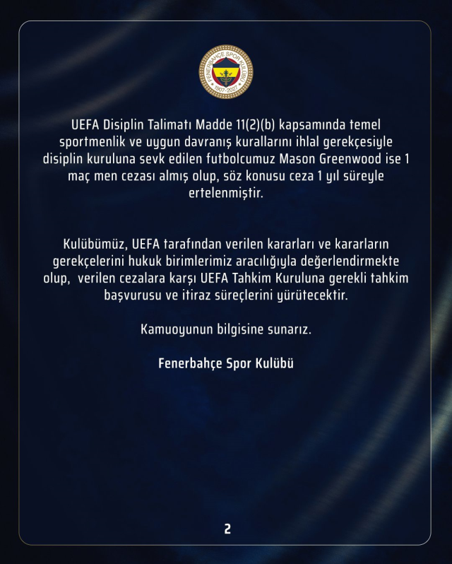 Olaylı maçın faturası ağır oldu! UEFA’dan Fenerbahçeli futbolculara ceza