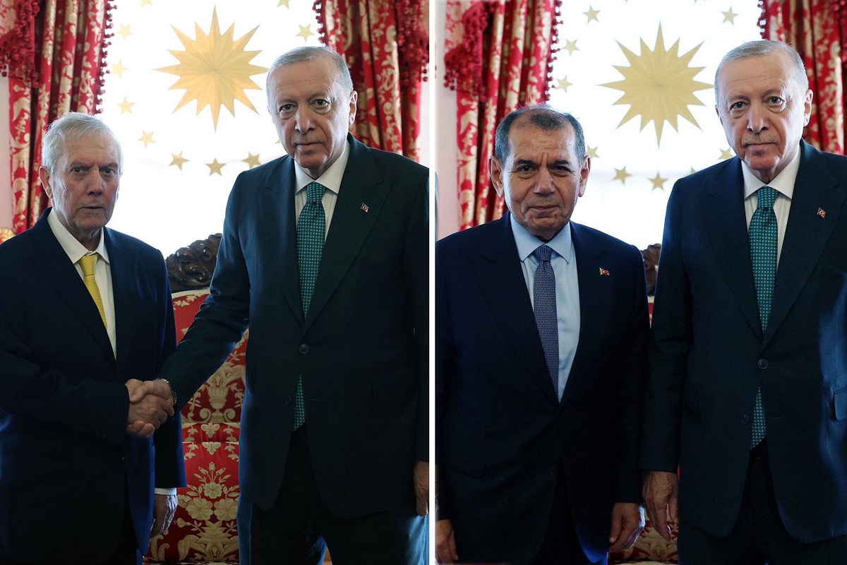 Dolmabahçe\'de futbol zirvesi! Cumhurbaşkanı Erdoğan 4 büyüklerin başkanlarını kabul etti