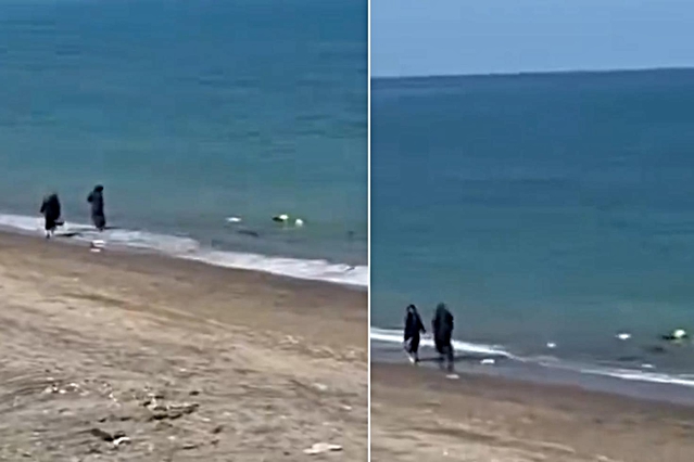 Plajda utandıran görüntü! "Polisi arıyorum" dese de umursamadılar