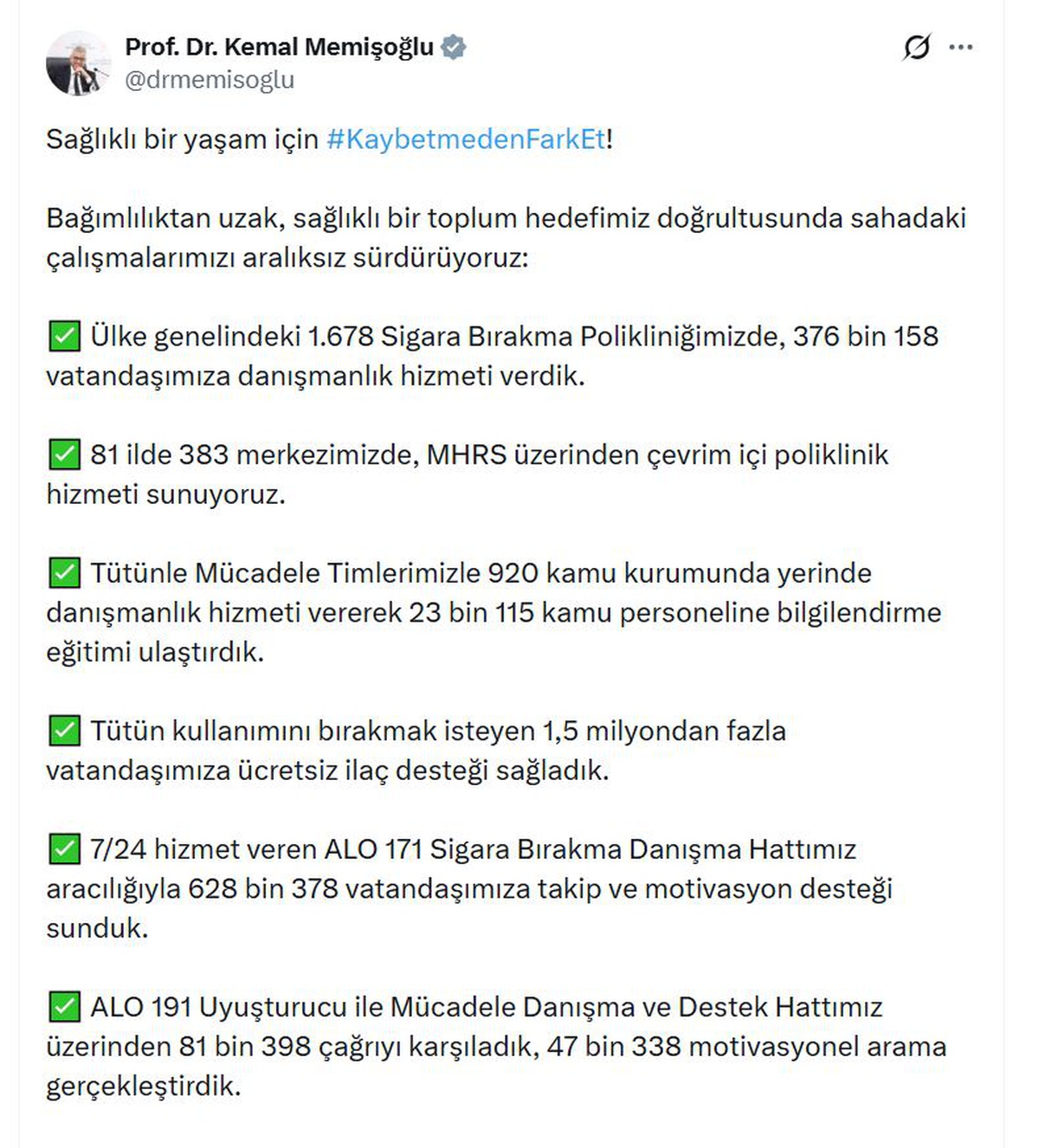 1,5 milyon kişiye ücretsiz sigara bırakma ilacı