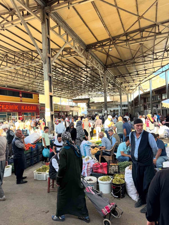 Diyarbakır Çermik'te kış hazırlığı için kurutma sezonu başladı, pazarda patlıcan 30 lira