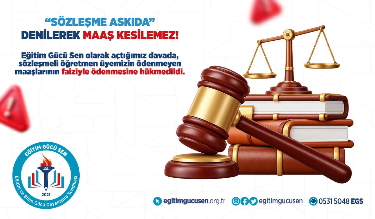 Mahkeme, sözleşmesi askıya alınan öğretmenin maaşının ödenmesine hükmetti