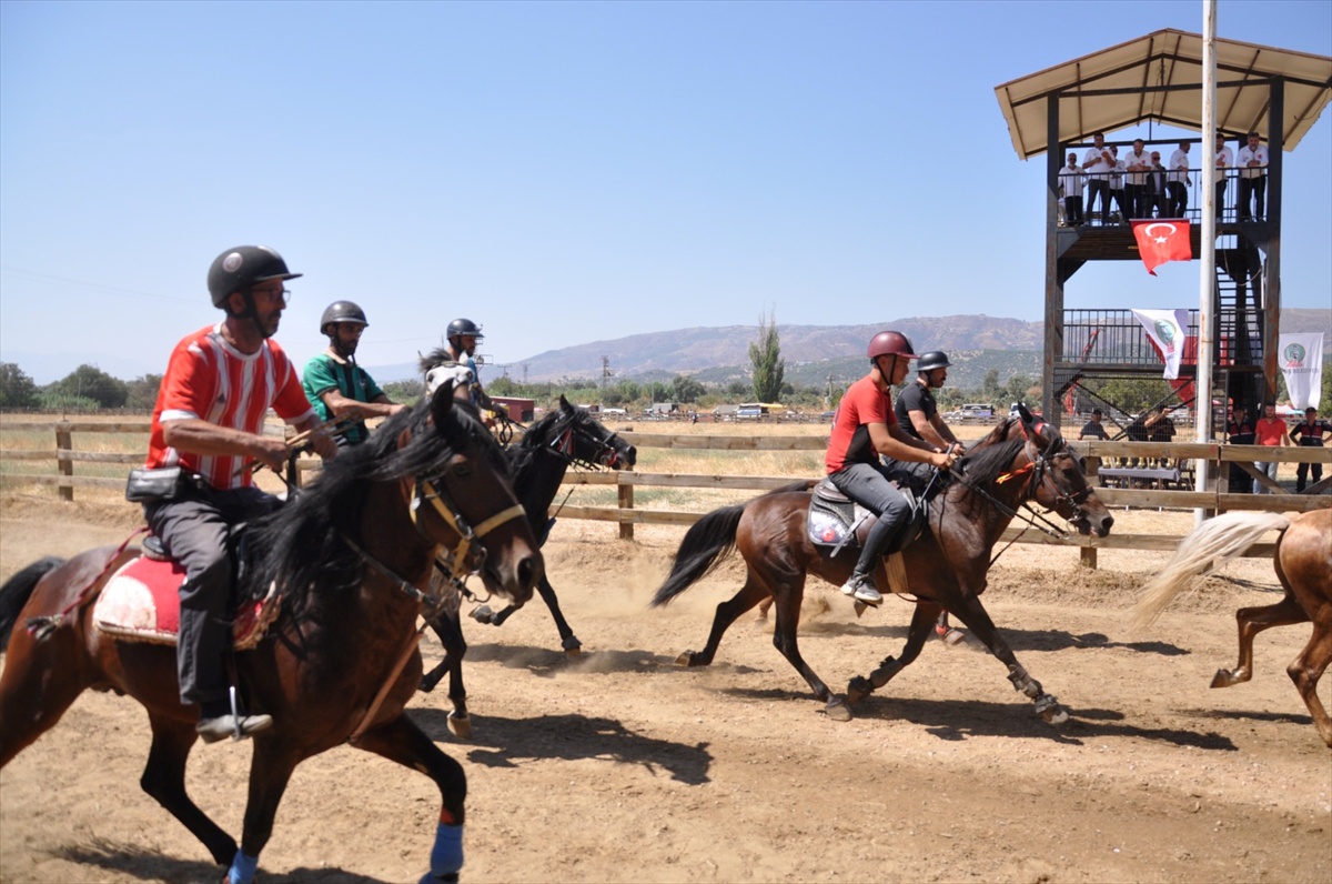Ödemiş\'te düzenlenen rahvan at yarışlarında 117 at heyecanla yarıştı