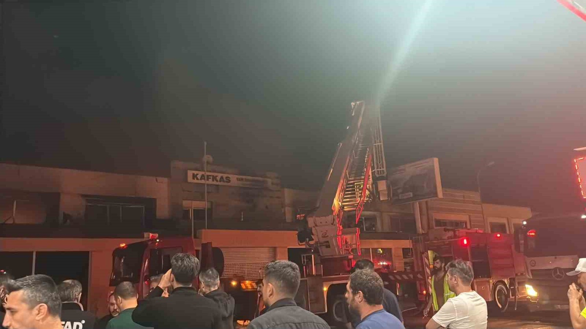 Eskişehir\'de sanayi yangınını gözyaşlarıyla izleyen kişi güçlükle sakinleştirildi